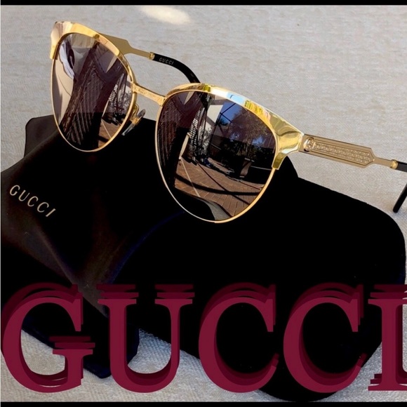 GUCCI 57mm metal frame sunglasses in GOLD main image 8